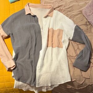 Colorblock Button-Up Shirt